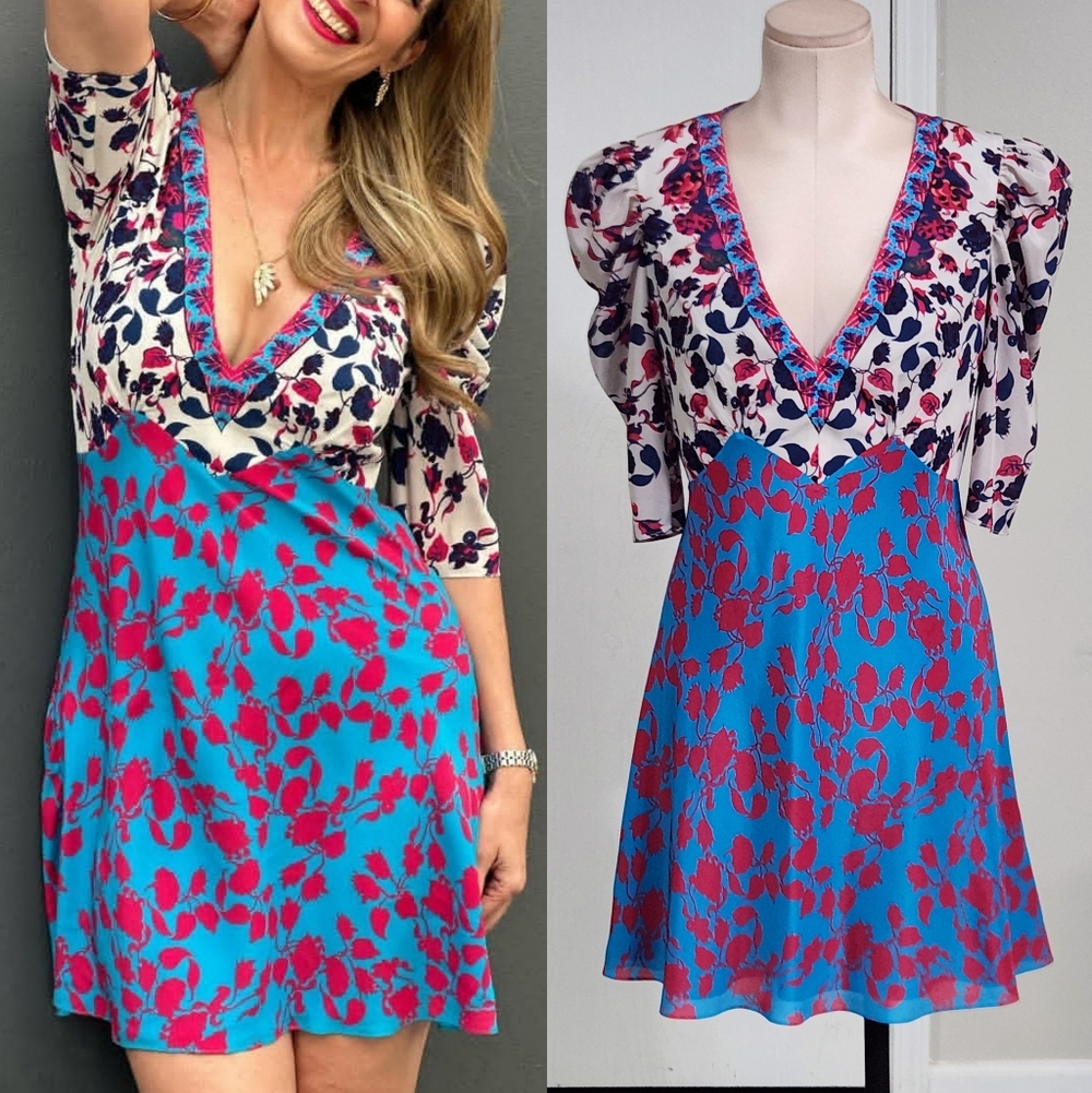 SALONI‎ Colette Silk Mini Dress